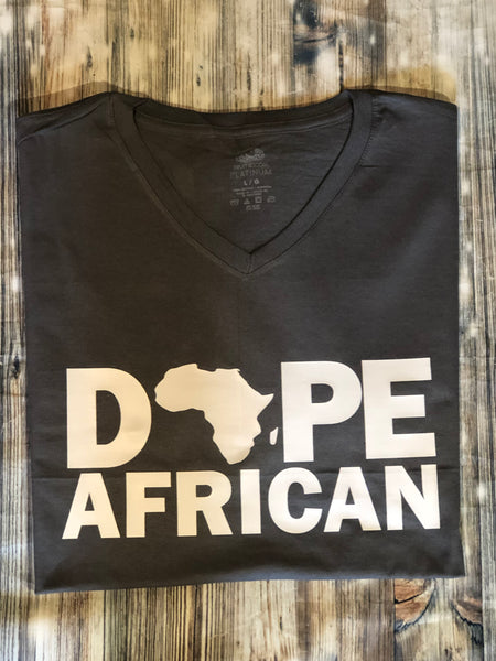 Dope African Tee - Gray and White