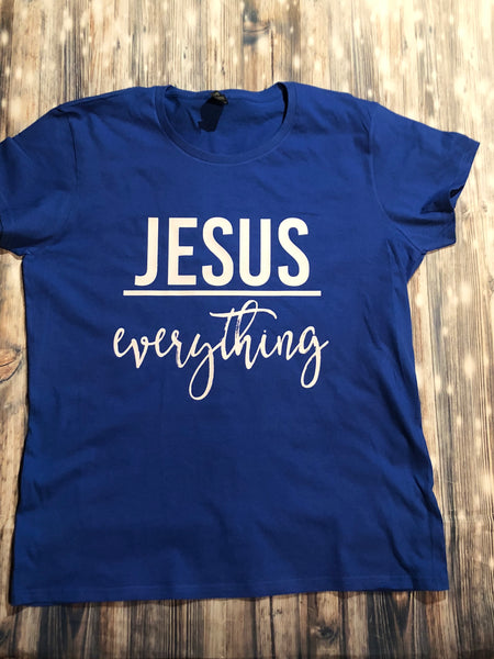 Royal blue and white  Jesus over Everything!!