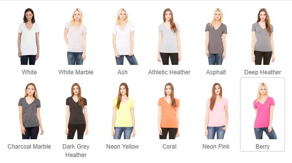 Women's Fitted VNeck Options