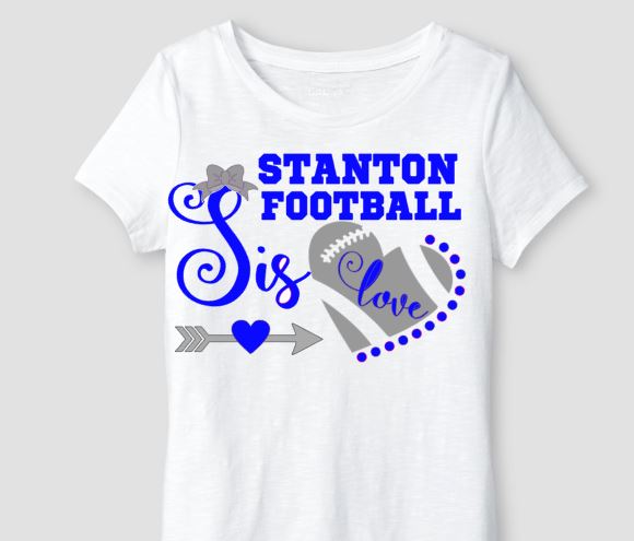 Personalized Football Sister Tshirt for Kids - GLITTER