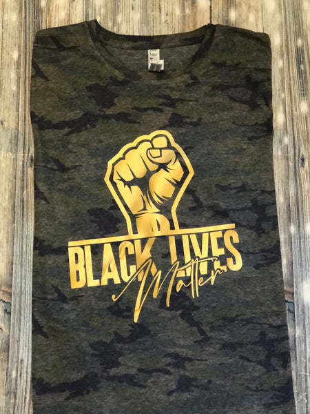 Black Lives Matter Fist tee (Camo)