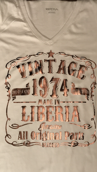 Vintage...Limited Edition Birth Year Tshirt (Metallic Print)
